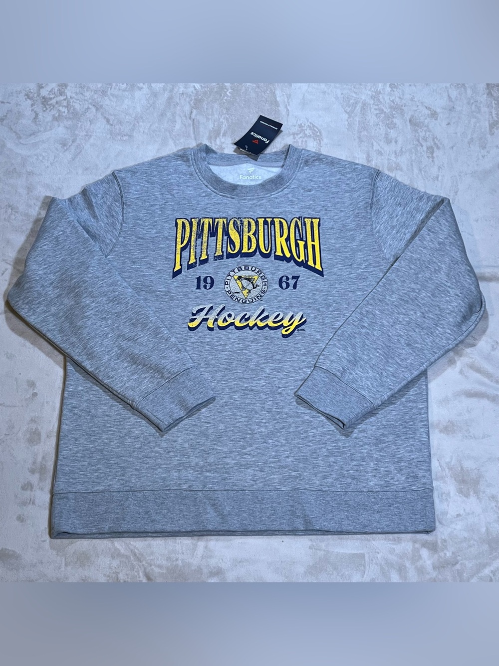 Fanatics Pittsburgh Hockey Gray Crewneck Sweatshirt